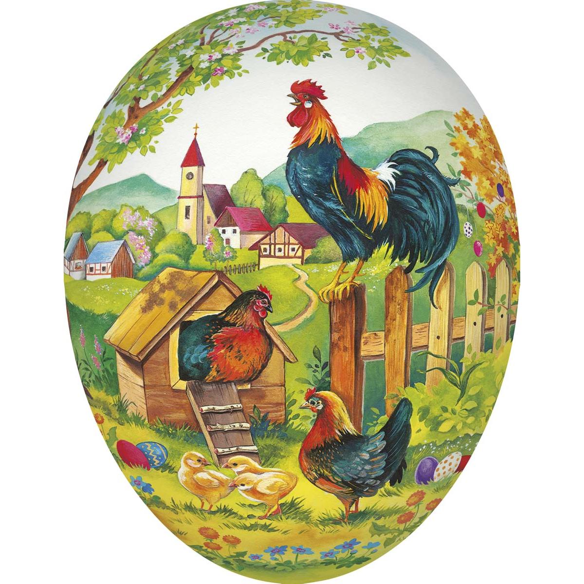Αυγό Χάρτινο Ανοιγόμενο Rooster on Fence 35εκ