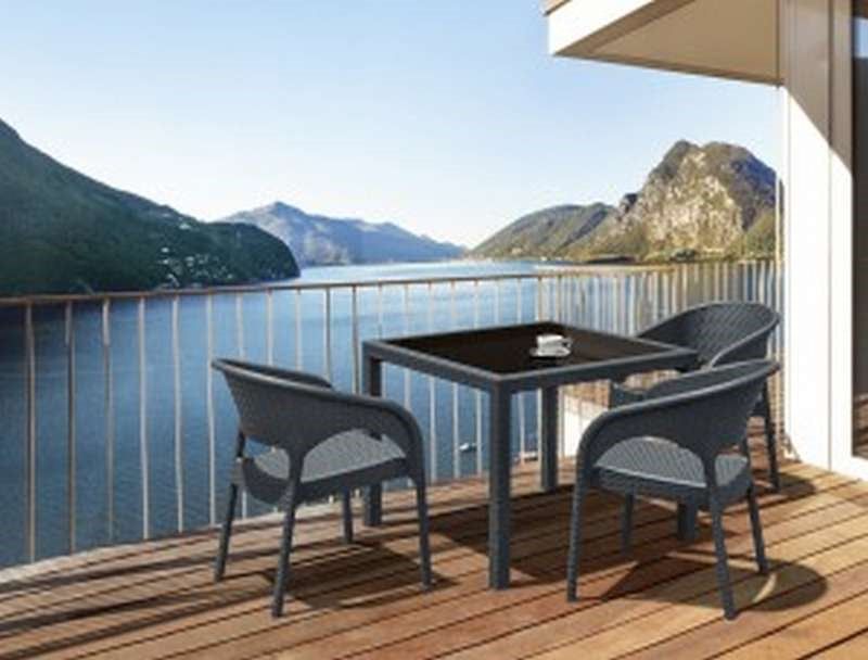 BALI DARK GREY ΤΡΑΠΕΖΙ ΜΕ ΤΖΑΜΙ ΠΟΛ/ΝΙΟΥ 94x94x75