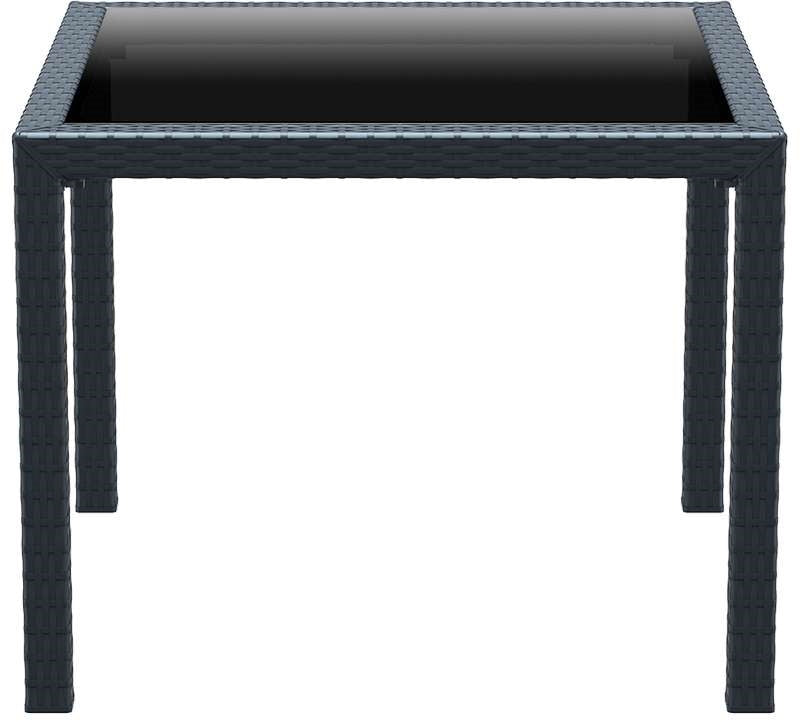 BALI DARK GREY ΤΡΑΠΕΖΙ ΜΕ ΤΖΑΜΙ ΠΟΛ/ΝΙΟΥ 94x94x75