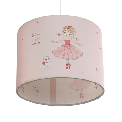 BALLERINA 204-0015 Παιδικό Κρεμαστό Φωτιστικό Οροφής με Ντουί 1 x E27 AC 220-240V IP20 - Ροζ - Μ28 x Π28 x Υ24