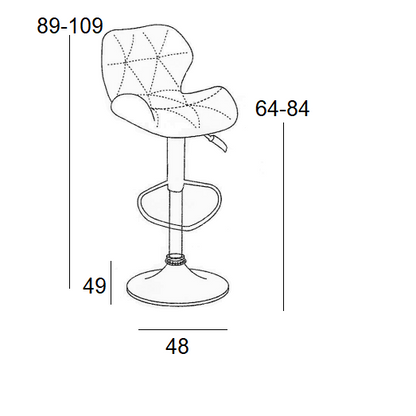BAR91 GREY PU ΣKAMΠO ΜΕ ΑΜΟΡΤΙΣΕΡ 48x49x109