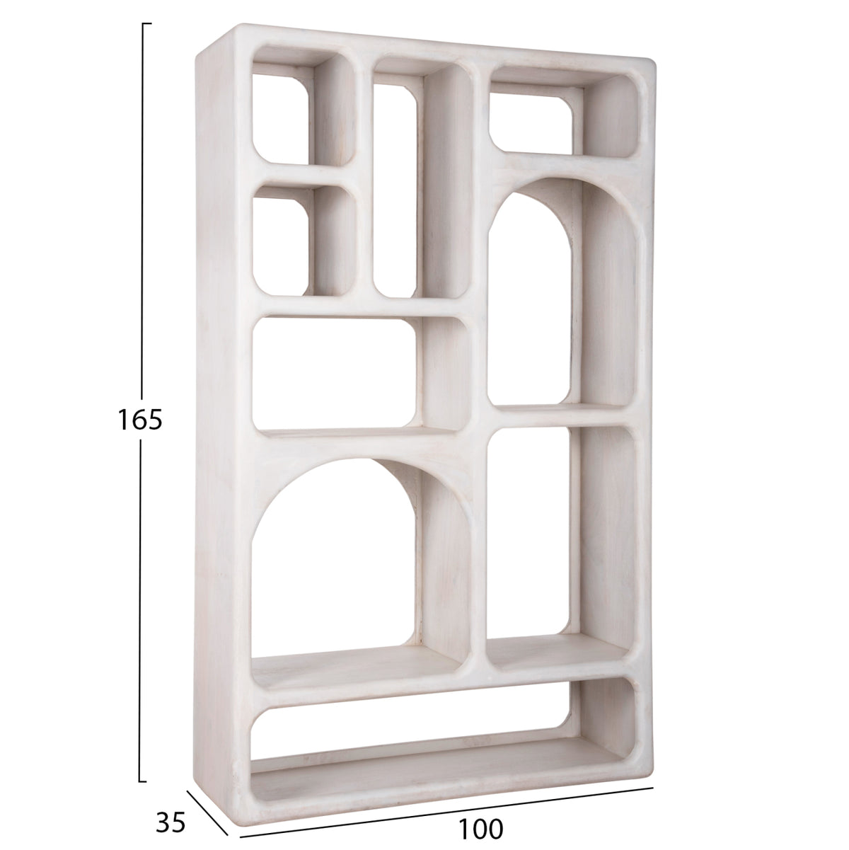 ΒΙΒΛΙΟΘΗΚΗ HANDYR ΜΑΣΙΦ ΞΥΛΟ MANGO ΣΕ ΛΕΥΚΟ ΧΡΩΜΑ 100x35x165