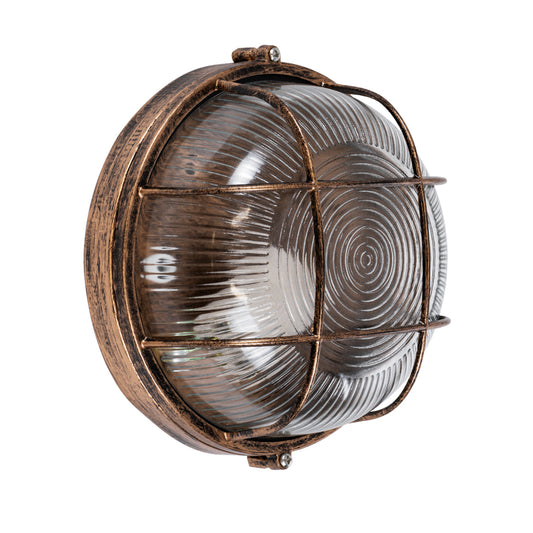 BOATLIGHT 61587 Vintage Φωτιστικό Καραβοχελώνα Τοίχου & Οροφής με Ντουί 1 x E27 AC 220-240V Αδιάβροχο IP65 - Μπρονζέ Εφέ Σκουριάς Ματ - Μ17.5 x Π17.5 x Υ9