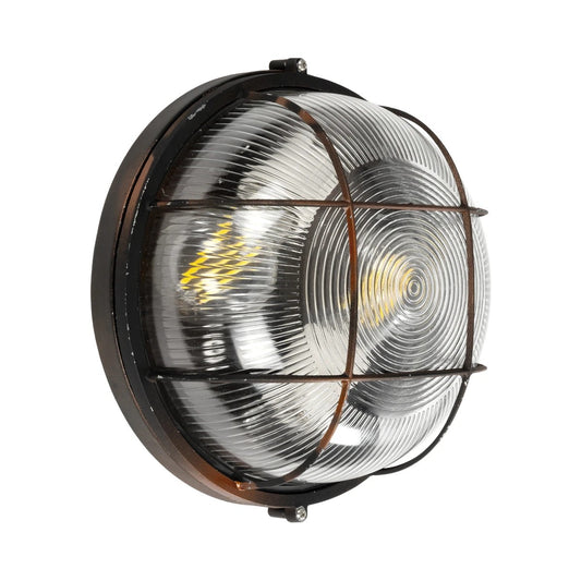 BOATLIGHT 61624 Vintage Φωτιστικό Καραβοχελώνα Τοίχου & Οροφής με Ντουί 2 x E27 AC 220-240V Αδιάβροχο IP65 - Χάλκινο Παλαιωμένο Εφέ Σκουριάς Ματ - Μ24 x Π24 x Υ11