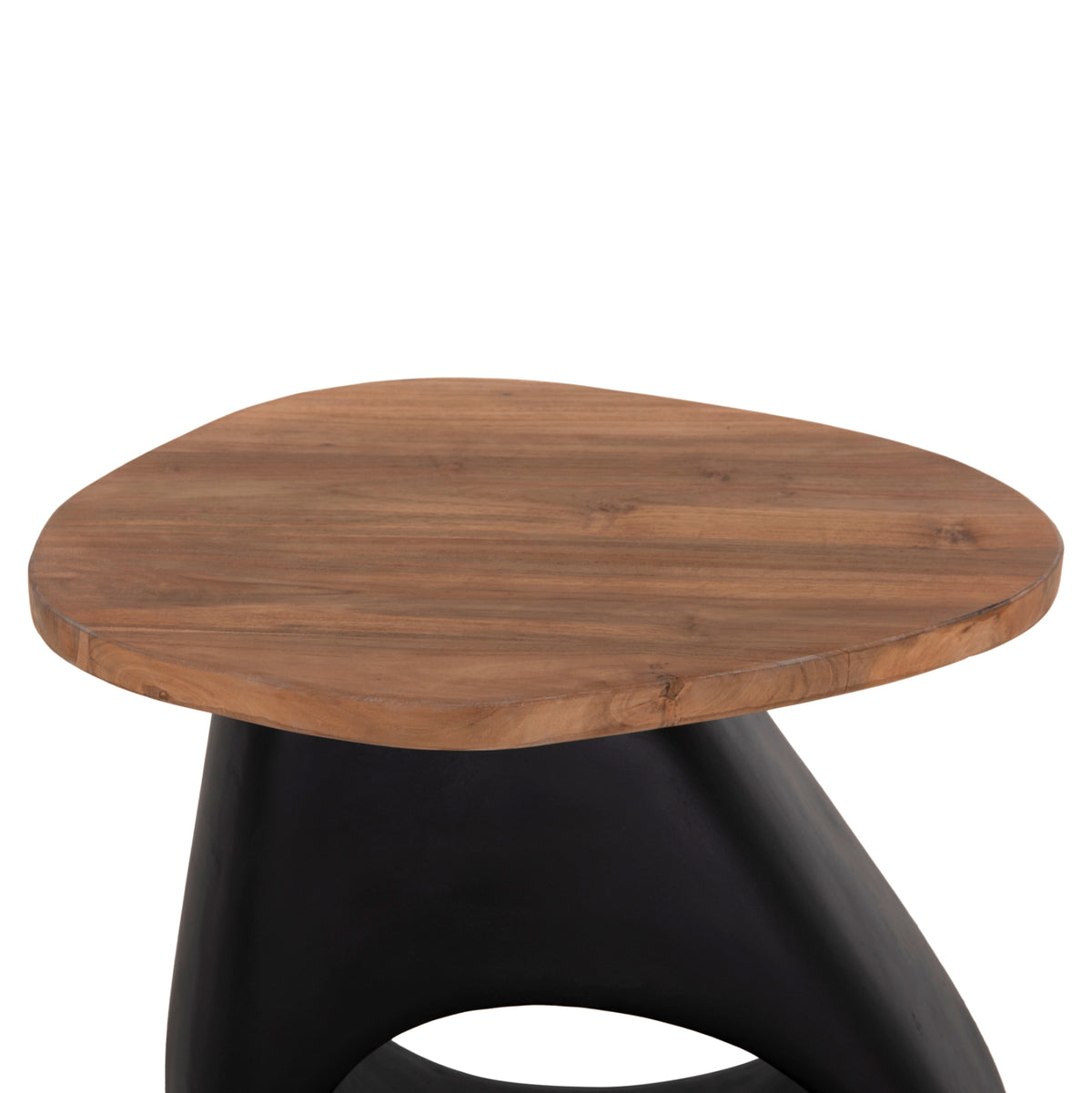 ΒΟΗΘΗΤΙΚΟ ΤΡΑΠΕΖΙ AIDA FIBER CEMENT ΜΑΥΡΟ ΞΥΛΟ TEAK TOP 47x60x59