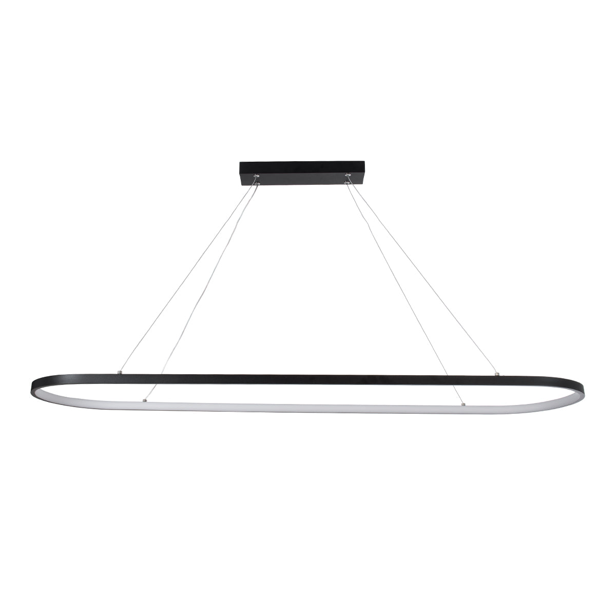 BOLIVAR 61271 Μοντέρνο Κρεμαστό Φωτιστικό Οροφής LED 54W 6210lm 360° AC 220-240V IP20 Ρυθμιζόμενο Λευκό CCT με Χειριστήριο από 2700K έως 6000K Dimmable - Lumileds SMD Chip - Μαύρο Ματ - Μ120 x Π30 x Υ2