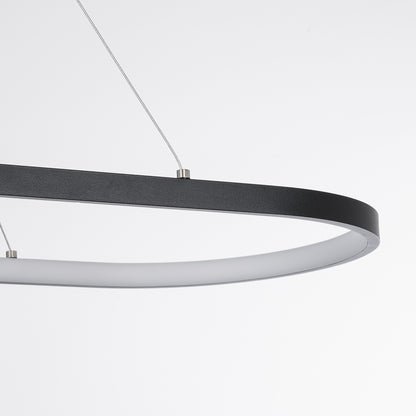 BOLIVAR 61271 Μοντέρνο Κρεμαστό Φωτιστικό Οροφής LED 54W 6210lm 360° AC 220-240V IP20 Ρυθμιζόμενο Λευκό CCT με Χειριστήριο από 2700K έως 6000K Dimmable - Lumileds SMD Chip - Μαύρο Ματ - Μ120 x Π30 x Υ2
