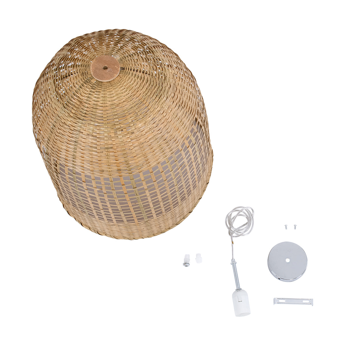 BORA-BORA 01735 Boho Κρεμαστό Φωτιστικό Οροφής με Ντουί 1 x E27 AC 220-240V IP20 - Μπεζ - Μ42 x Π42 x Υ44