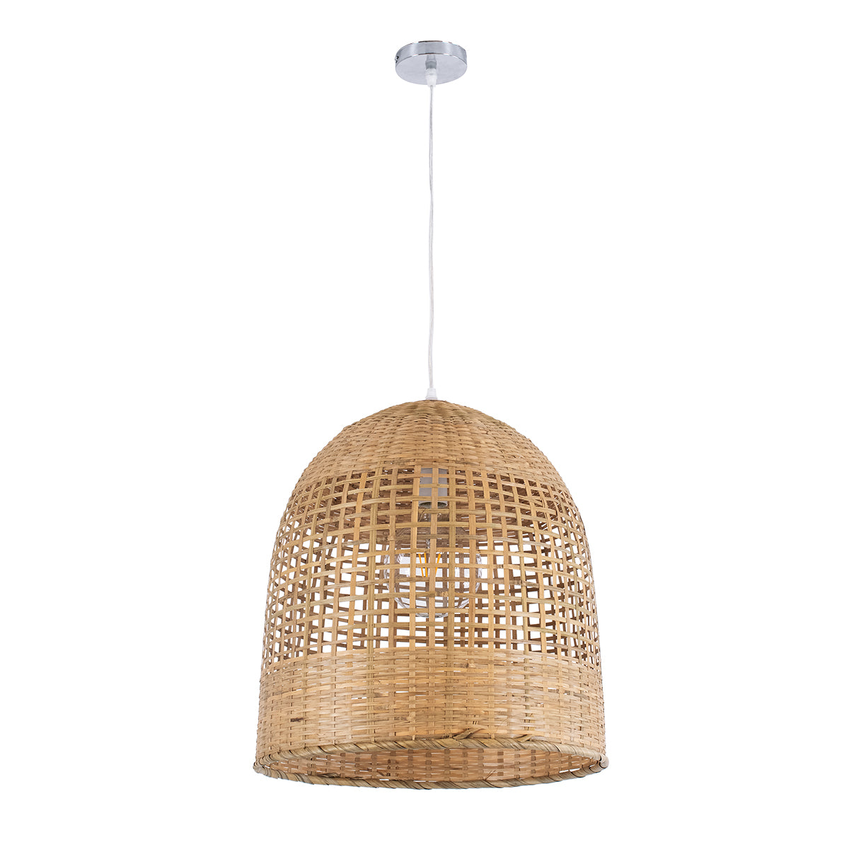 BORA-BORA 01735 Boho Κρεμαστό Φωτιστικό Οροφής με Ντουί 1 x E27 AC 220-240V IP20 - Μπεζ - Μ42 x Π42 x Υ44
