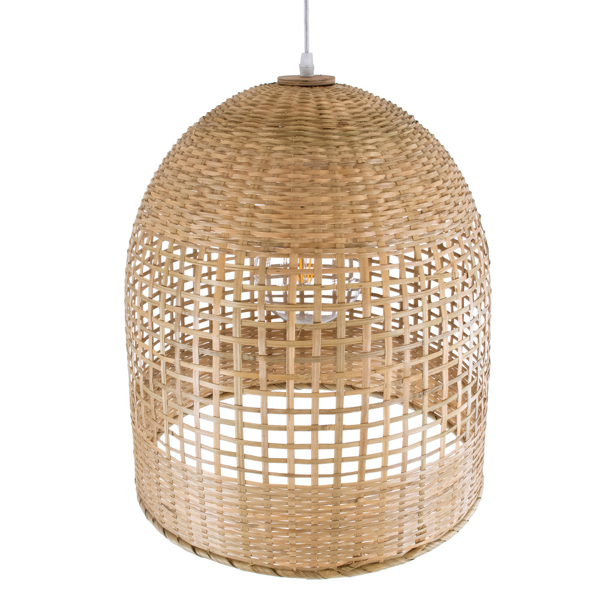 BORA-BORA 01735 Boho Κρεμαστό Φωτιστικό Οροφής με Ντουί 1 x E27 AC 220-240V IP20 - Μπεζ - Μ42 x Π42 x Υ44