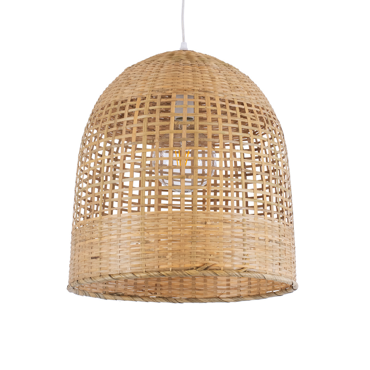 BORA-BORA 01735 Boho Κρεμαστό Φωτιστικό Οροφής με Ντουί 1 x E27 AC 220-240V IP20 - Μπεζ - Μ42 x Π42 x Υ44