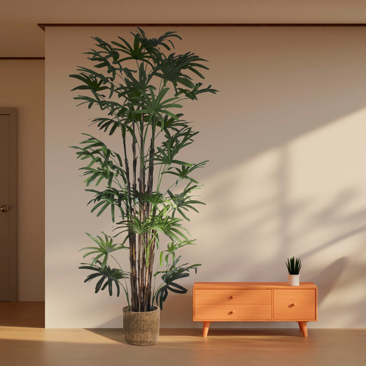 BROADLEAF LADY PALM TREE 20384 Τεχνητό Διακοσμητικό Φυτό Πλατύφυλλος Φοίνικας Μπαμπού Υ300cm