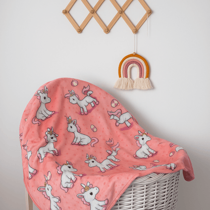 Βρεφική Κουβέρτα Κούνιας Βελουτέ Baby Unicorn 110x140εκ