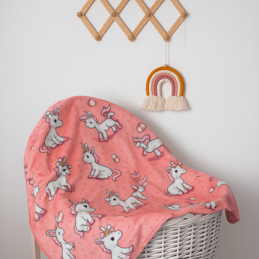 Βρεφική Κουβέρτα Κούνιας Βελουτέ Baby Unicorn 110x140εκ