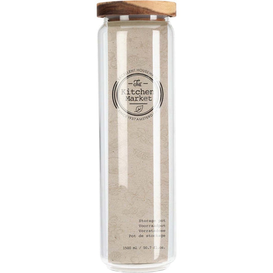 Βάζο Αποθήκευσης Γυαλί 1500ml 9x9x30
