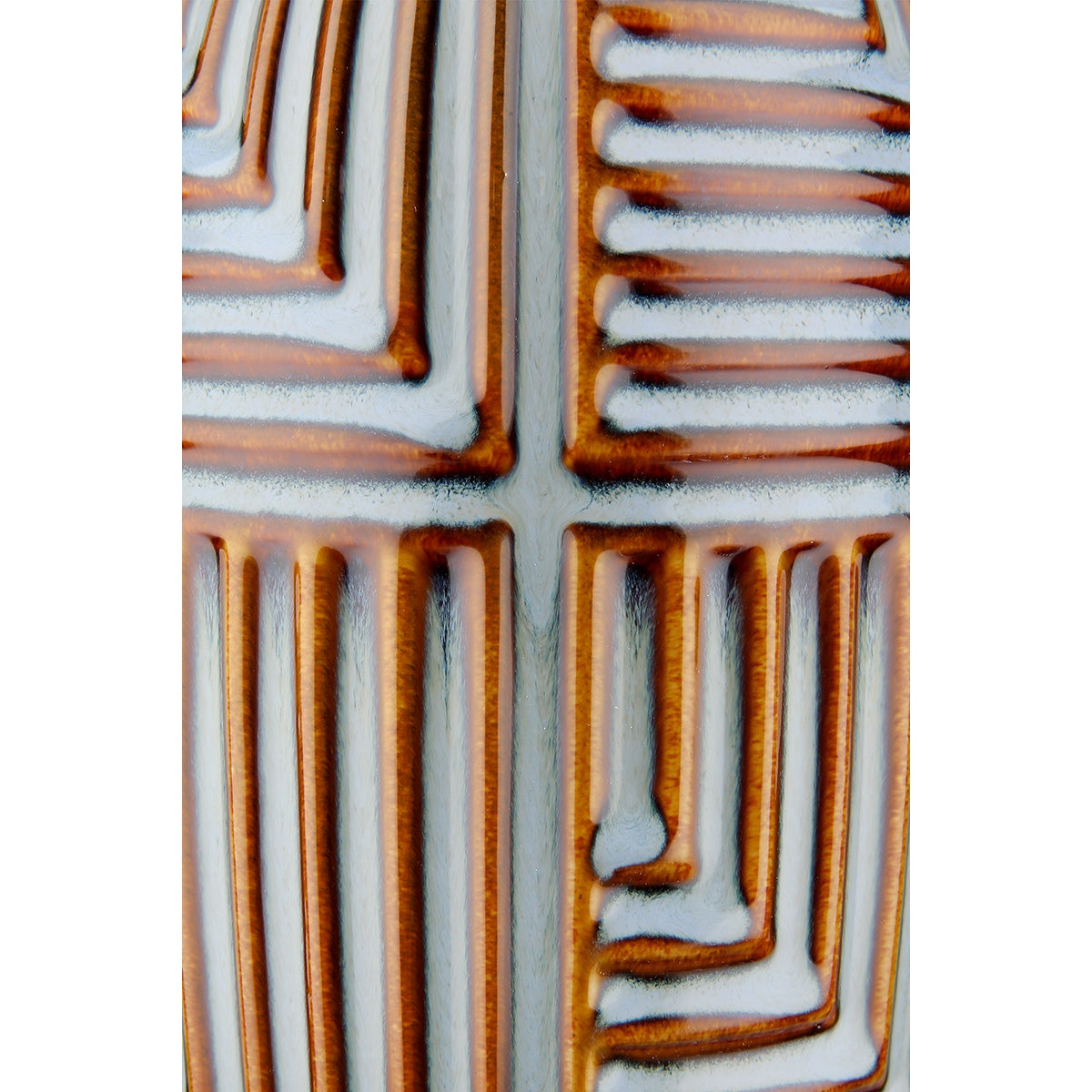 Βάζο "Batista" Striped Κεραμικό Μπλε Brown 14x14x28