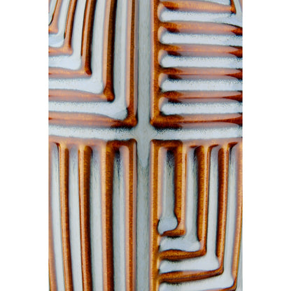 Βάζο "Batista" Striped Κεραμικό Μπλε Brown 14x14x28