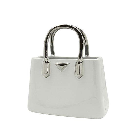 Βάζο Handbag "Milan" Κεραμικό Λευκό 24.5x11.5x25.5