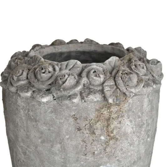 Βάζο Τσιμεντένιο Αντικέ Γκρι/Μπεζ 22x22x32
