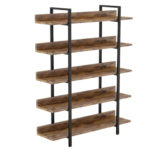 Βιβλιοθήκη Almond Καρυδί-Μαύρο 119x27x185