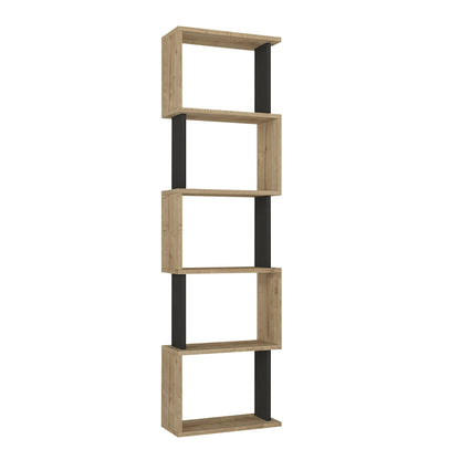 Βιβλιοθήκη Alvina Χρώμα Sapphire Oak - Ανθρακί 45x19,6x158,8