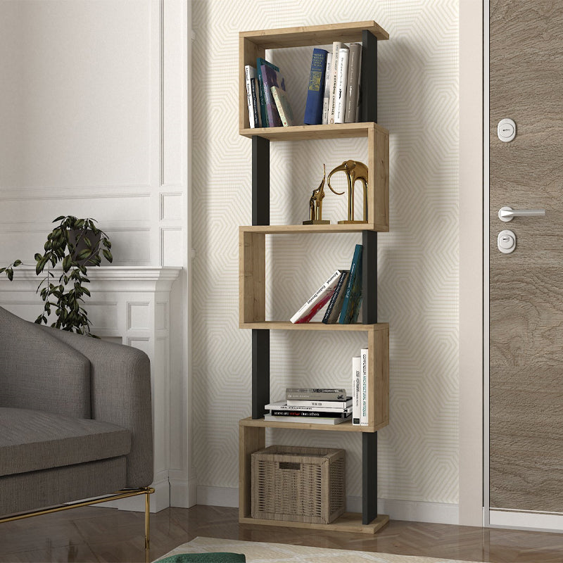 Βιβλιοθήκη Alvina Χρώμα Sapphire Oak - Ανθρακί 45x19,6x158,8