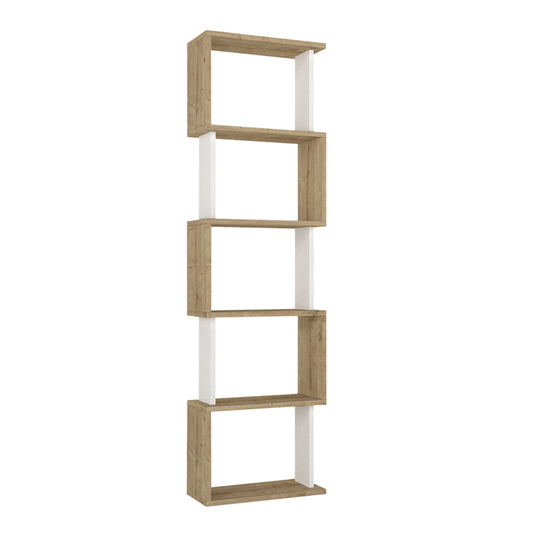 Βιβλιοθήκη Alvina Χρώμα Sapphire Oak - Λευκό 45x19,6x158,8