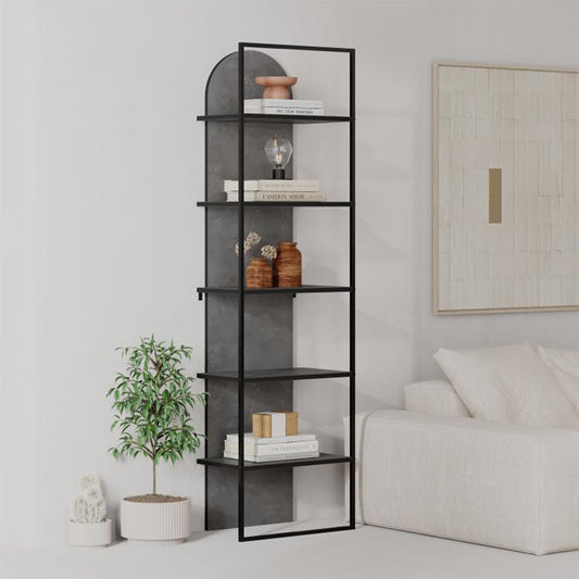 Βιβλιοθήκη Archy Χρώμα Γκρι Ρετρό 53x31,7x180