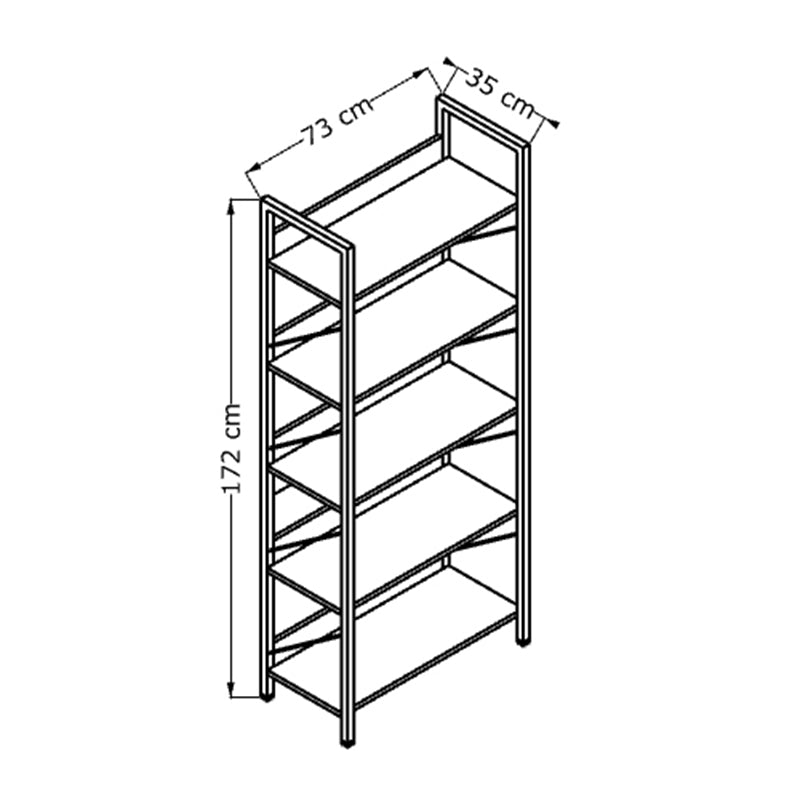 Βιβλιοθήκη Connect Χρώμα Florida Oak 73x35x172