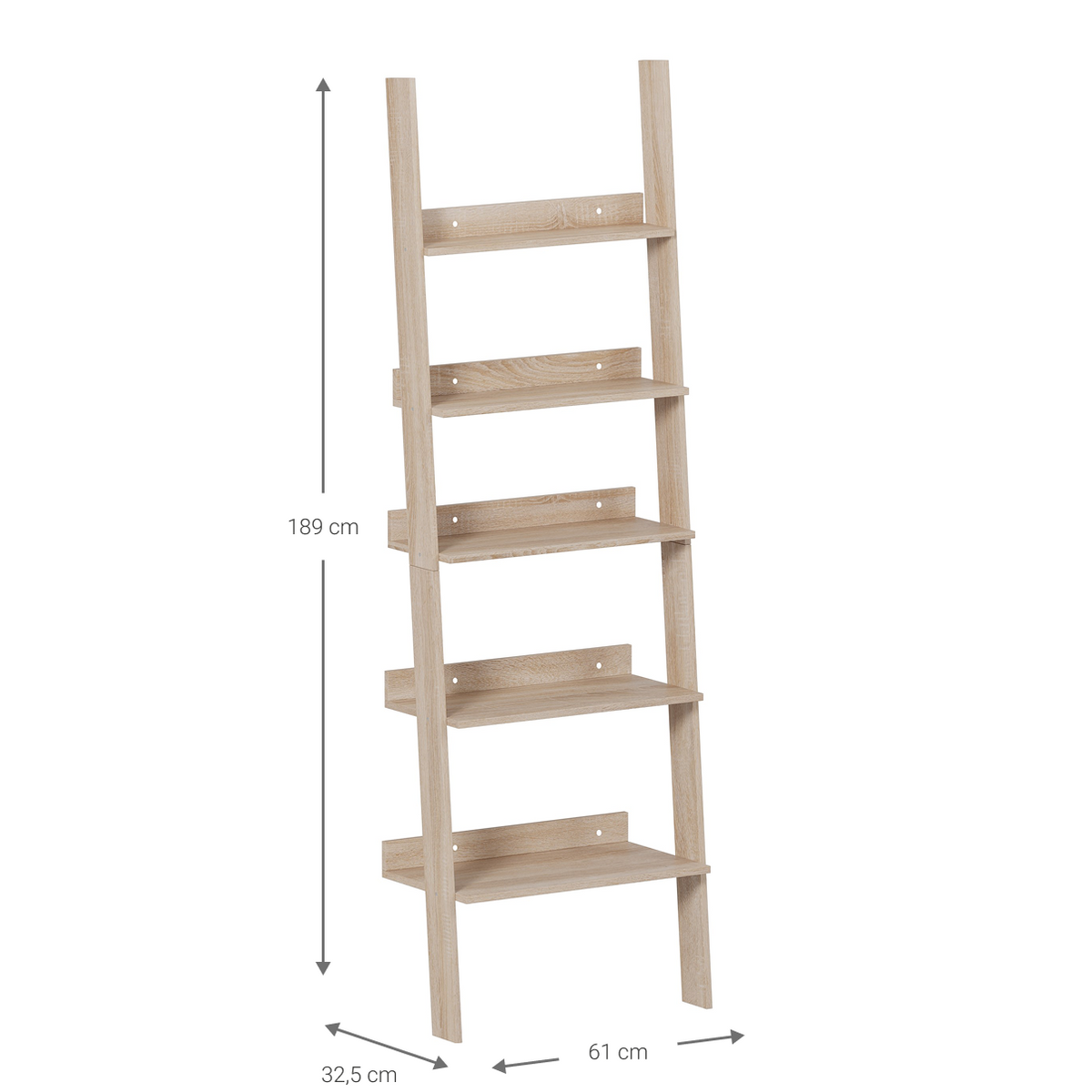 Βιβλιοθήκη Gambi Φυσικό 61x32.5x189