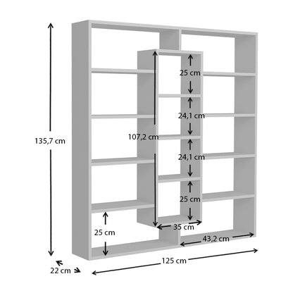 Βιβλιοθήκη Μελαμίνης Ample Χρώμα Λευκό 125x22x135,7