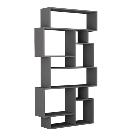 Βιβλιοθήκη Μελαμίνης Karmato Χρώμα Ανθρακί 96x25,5x168,5