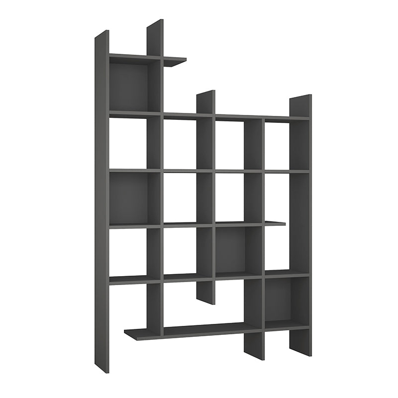 Βιβλιοθήκη Μελαμίνης Manco Χρώμα Ανθρακί 122x25,5x188