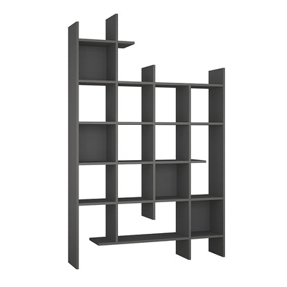 Βιβλιοθήκη Μελαμίνης Manco Χρώμα Ανθρακί 122x25,5x188