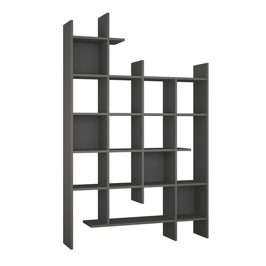 Βιβλιοθήκη Μελαμίνης Manco Χρώμα Ανθρακί 122x25,5x188