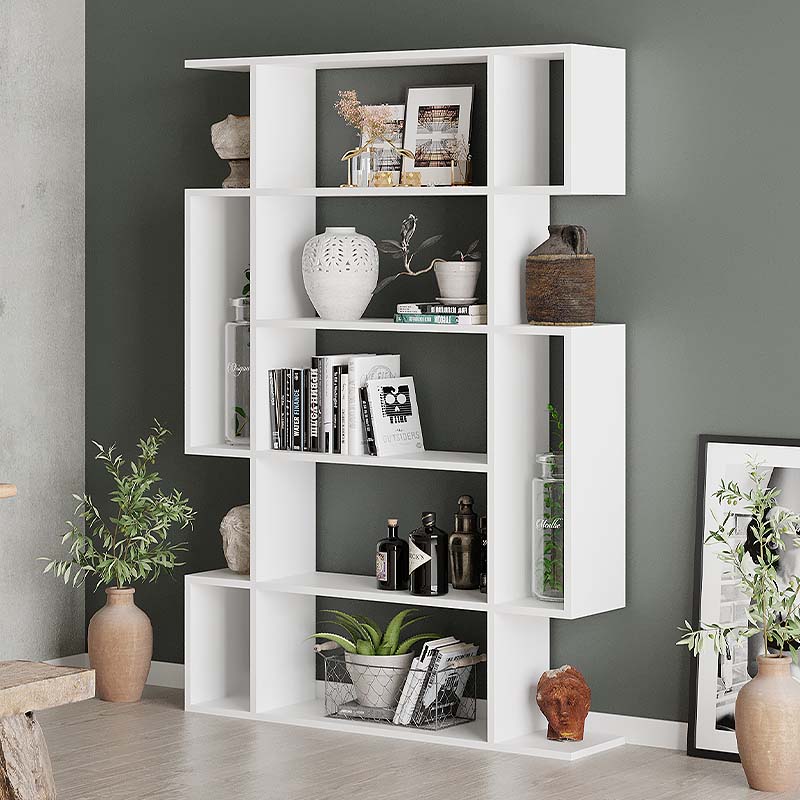 Βιβλιοθήκη Μελαμίνης Mito Χρώμα Λευκό 108x25x161