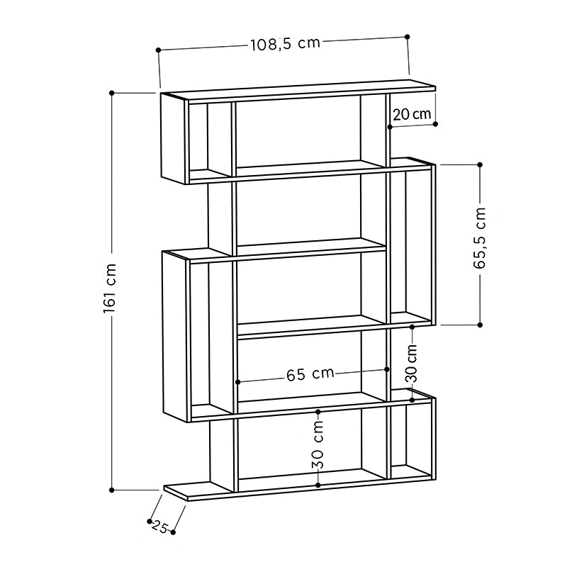 Βιβλιοθήκη Μελαμίνης Mito Χρώμα Λευκό 108x25x161