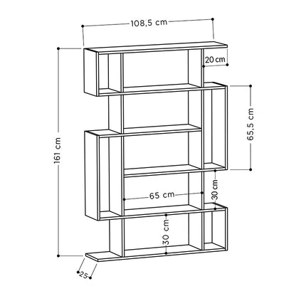 Βιβλιοθήκη Μελαμίνης Mito Χρώμα Λευκό 108x25x161
