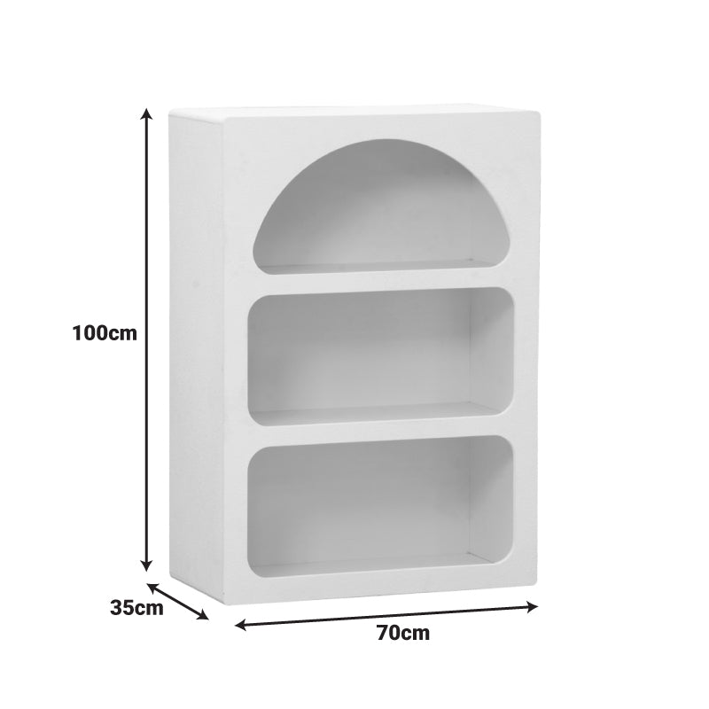 Βιβλιοθήκη-Ραφιέρα Emersi MDF σε Λευκή Απόχρωση 70x35x100