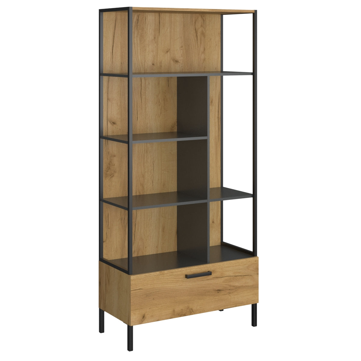Βιβλιοθήκη Santes Χρυσό Δρυς-Γραφίτης 90x42x197.5