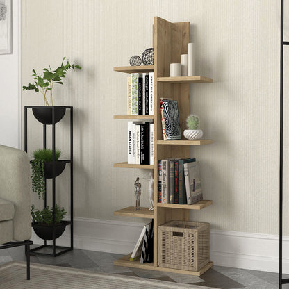 Βιβλιοθήκη Tree Χρώμα Sapphire Oak 45x21,4x121,8