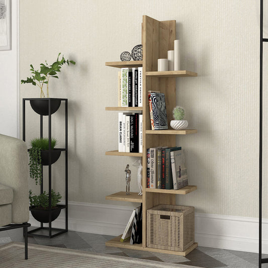 Βιβλιοθήκη Tree Χρώμα Sapphire Oak 45x21,4x121,8