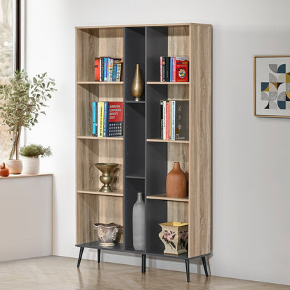 Βιβλιοθήκη Zezan σε Sonoma-Ανθρακί Απόχρωση 114x30x200.5