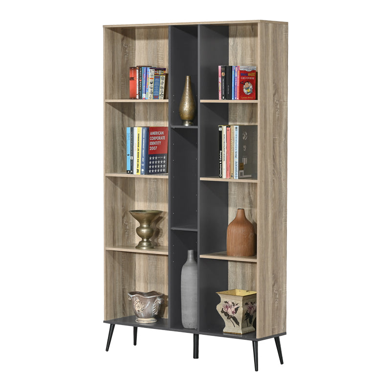 Βιβλιοθήκη Zezan σε Sonoma-Ανθρακί Απόχρωση 114x30x200.5