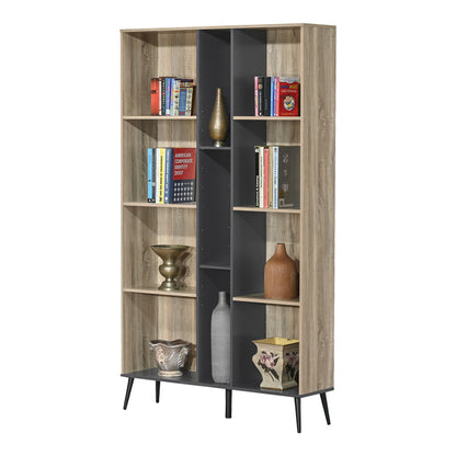Βιβλιοθήκη Zezan σε Sonoma-Ανθρακί Απόχρωση 114x30x200.5