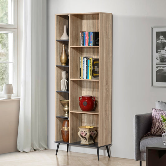 Βιβλιοθήκη Zezan σε Sonoma-Ανθρακί Απόχρωση 76.5x30x200.5