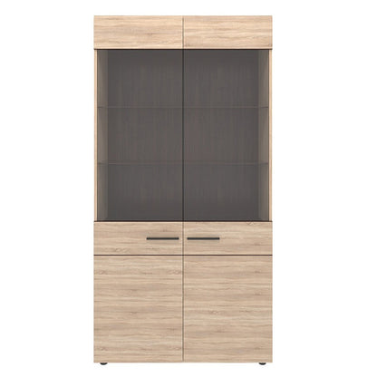 Βιτρίνα Δίφυλλη Solo Sonoma με Wenge και MDF Καμπυλωτό Τελείωμα στις Πόρτες 100x41x197