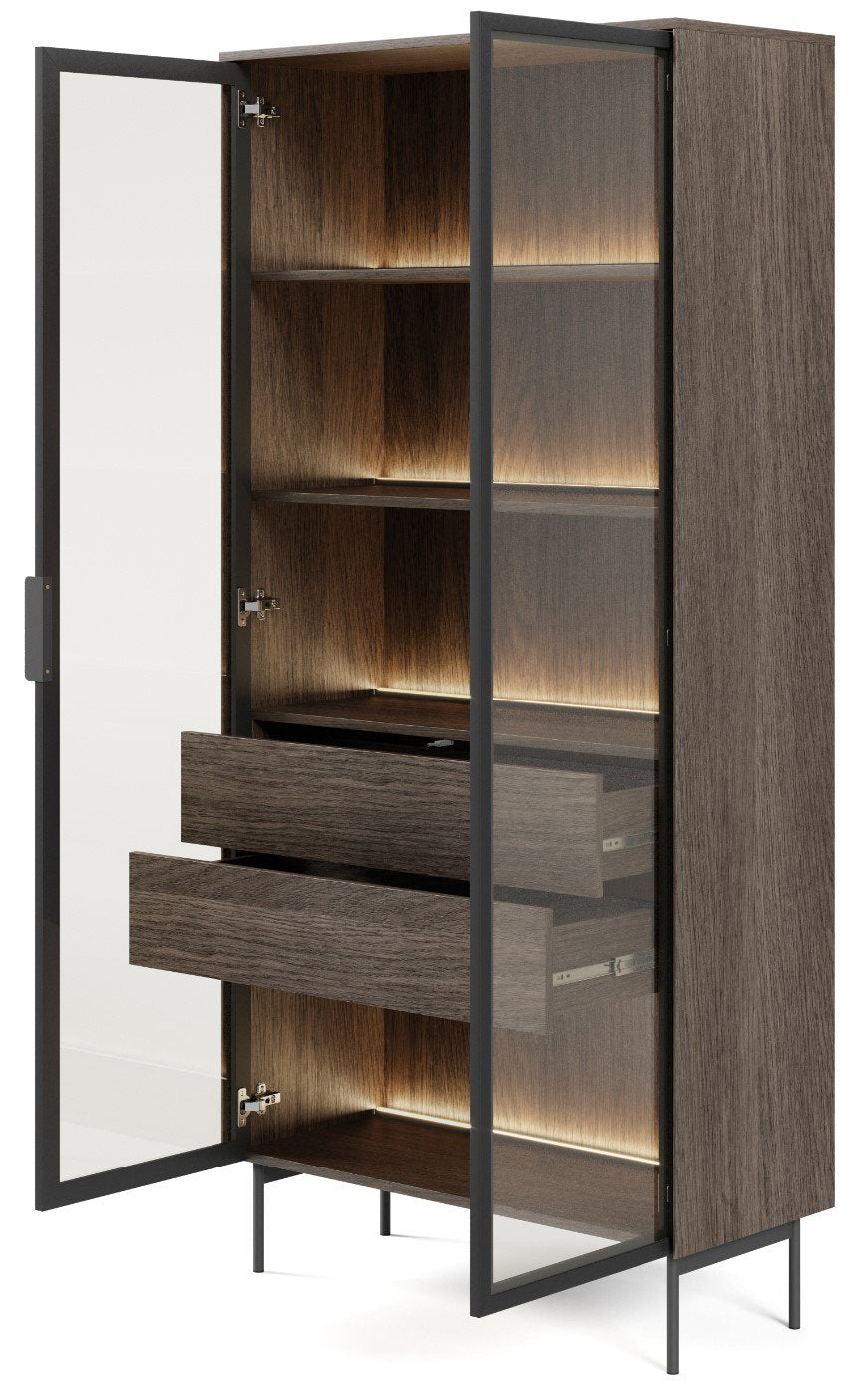 Βιτρίνα Luminus Καφέ 91.5x39.3x194.6
