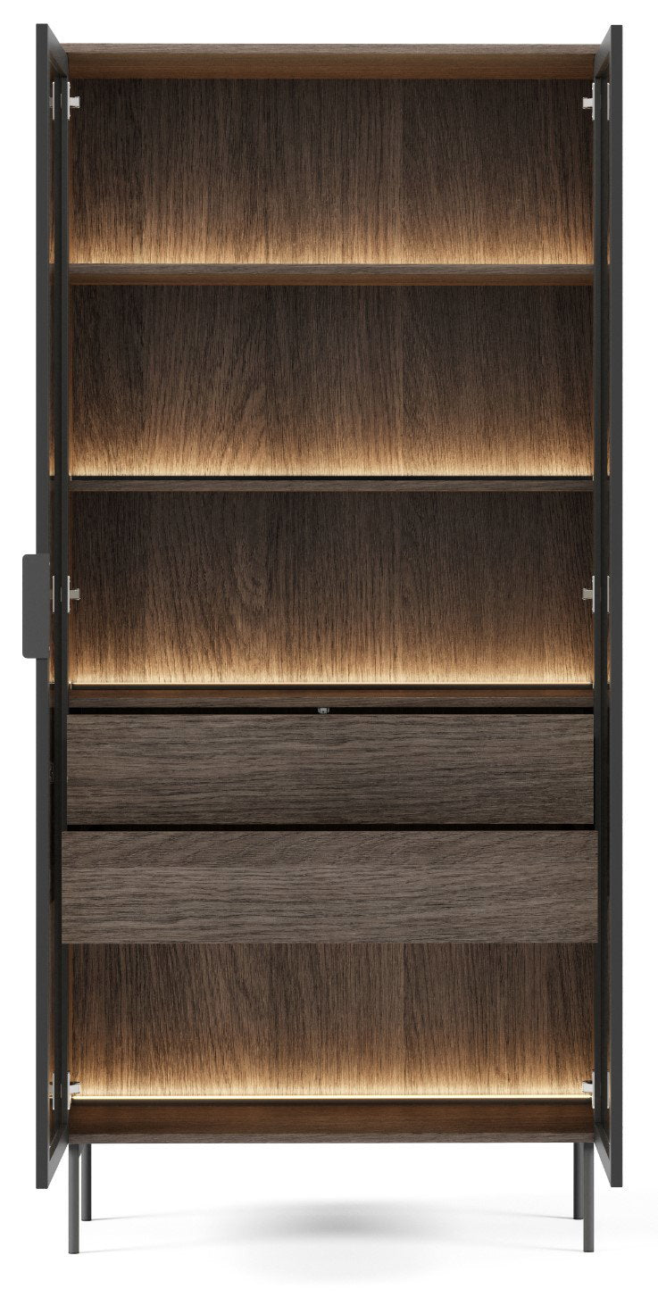 Βιτρίνα Luminus Καφέ 91.5x39.3x194.6