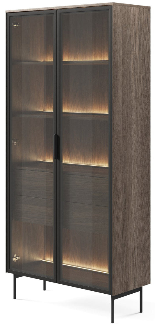 Βιτρίνα Luminus Καφέ 91.5x39.3x194.6